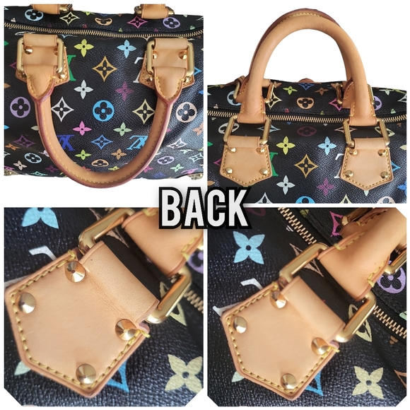 🔥SOLD🔥LOUIS🌻VUITTON Takashi MURAKAMI Black Monogram Multicolore Speedy 30 - Picture 14 of 17